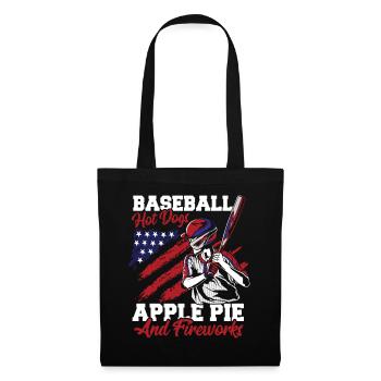 Baseball American Flag Patriotic Catcher 4th of - Tote Bag - black - Front
