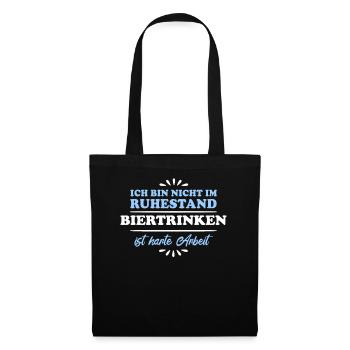 Ruhestand Rentner Pensioner Bier-Liebhaber - Stoffbeutel - Schwarz - Vorne