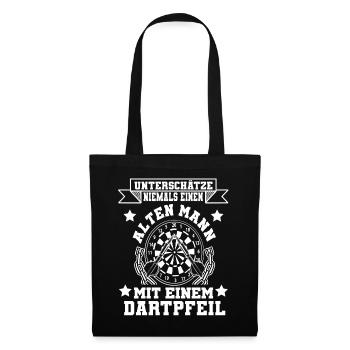 Never underestimate an old man darts darts - Tote Bag - black - Front