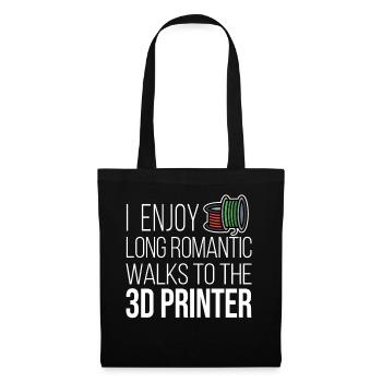 J’aime la marche romantique Imprimante 3D filament CNC - Sac en tissu - noir - Devant