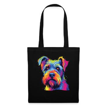 Watercolor Colorful Standard Schnauzer - Tote Bag - black - Front