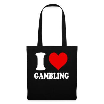 I Love Gambling Heart Funny Witty - Tote Bag - black - Front