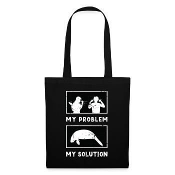 Dugong Lover Mon Problème Mon Pictogramme Papa Vache De Mer - Sac en tissu - noir - Devant
