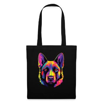 Watercolor Colorful Norwegian Elkhound - Tote Bag - black - Front