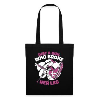 Juste une fille qui s’est cassé la jambe os cassé os - Sac en tissu - noir - Devant