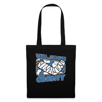 I Blame Gravity Broken Bone Broken Finger Bone - Tote Bag - black - Front