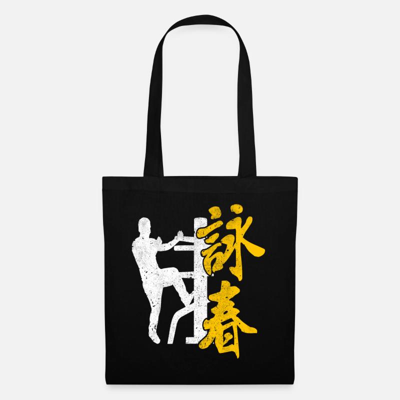 Wing Chun Logo Kampfkunst Dojo Kimono Gym - Stoffbeutel - Schwarz