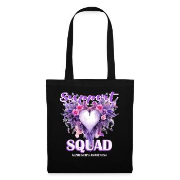 Support Squad Floral Heart Wings Alzheimer's Aware - Stoffbeutel - Schwarz - Vorne
