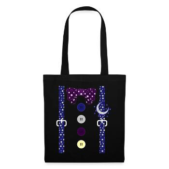 Chemise de sorcière, bretelles Moon Stars Night Luminous - Sac en tissu - noir - Devant