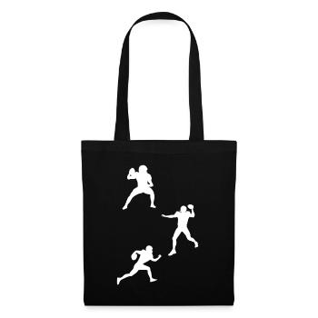 Rugby Player Silhouette Football Silhouette Footba - Stoffbeutel - Schwarz - Vorne