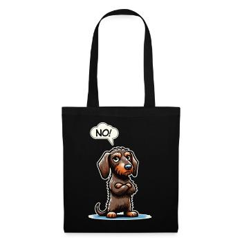 NO! Wiener Dog Cheeky Dachshund Funny Sausage Dog - Tote Bag - black - Front