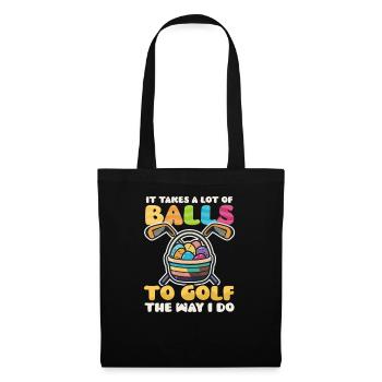 Golf Ostern nimmt Bälle Golf - Stoffbeutel - Schwarz - Vorne