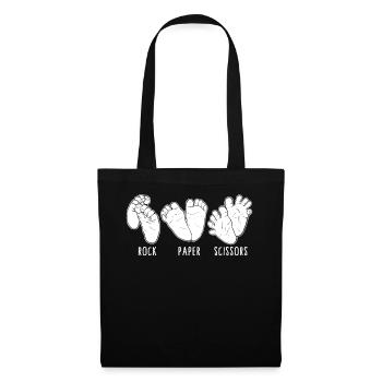 Footprint Shirt, Rock Paper Scissors Baby - Tote Bag - black - Front