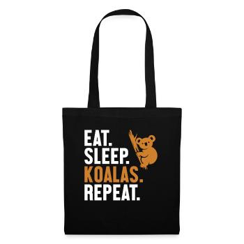 Eat Sleep Koalas Repeat Koalabear Eucalyptus - Tote Bag - black - Front