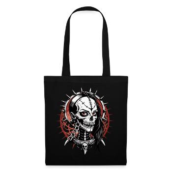 Chains-Girl Skull // Totenkopf Ketten Frau FS0058 - Stoffbeutel - Schwarz - Vorne