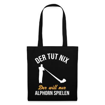 Alphorn Gift - Just Playing, No Doing - Tote Bag - black - Front