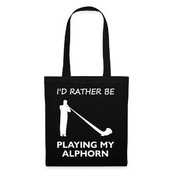 Cadeau pour les amateurs de cor des Alpes - préfèrent jouer - Sac en tissu - noir - Devant
