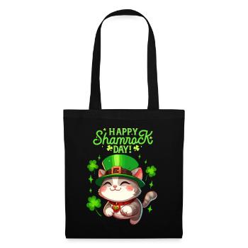 Cat St. Patrick's Day Shamrock Lucky Kitten Fun - Tote Bag - black - Front