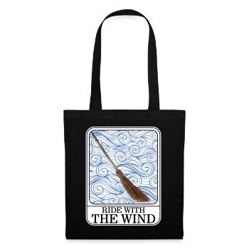 Chemise de sorcière, Ride With The Wind Tee, cadeau pour - Sac en tissu - noir - Devant