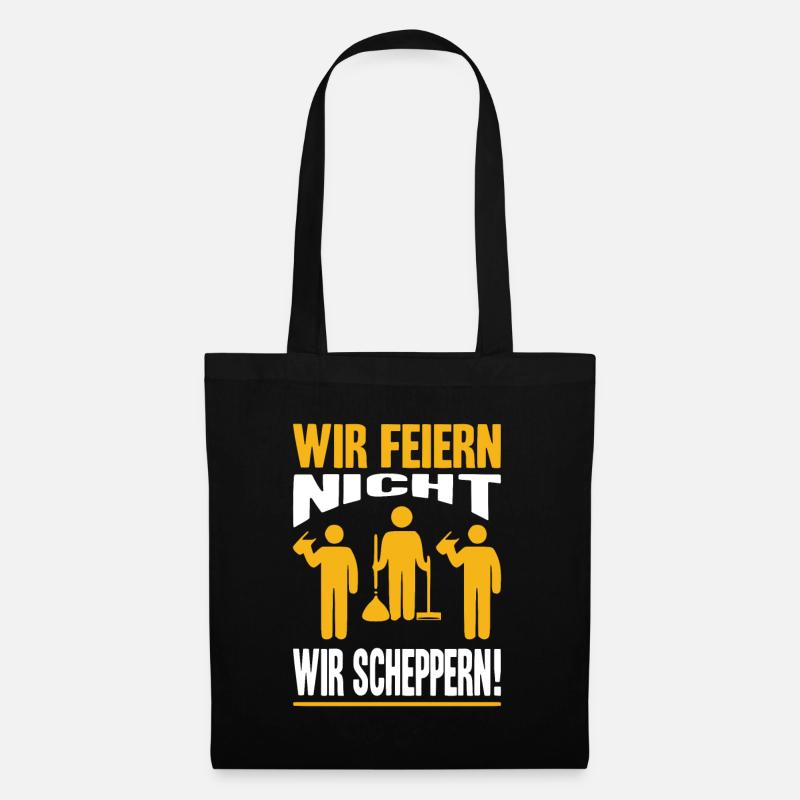 Wir Feiern Nicht Wir Scheppern Polterabend - Stoffbeutel - Schwarz