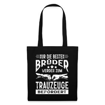 Nur Die Besten Brüder zum Trauzeuge Befördert - Stoffbeutel - Schwarz - Vorne