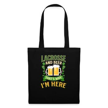 Lacrosse St. Patricks Day Lacrosse und Bere hier - Stoffbeutel - Schwarz - Vorne