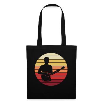 Banjo coucher de soleil - cadeau pour musicien - Sac en tissu - noir - Devant