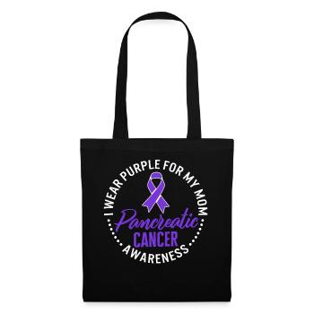 Chemise de sensibilisation au cancer du pancréas, je porte du violet - Sac en tissu - noir - Devant