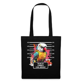 Cockatiel Parrot Mug Shot Funny Talking Bird - Stoffbeutel - Schwarz - Vorne