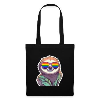 LGBTQ Faultier - Stoffbeutel - Schwarz - Vorne