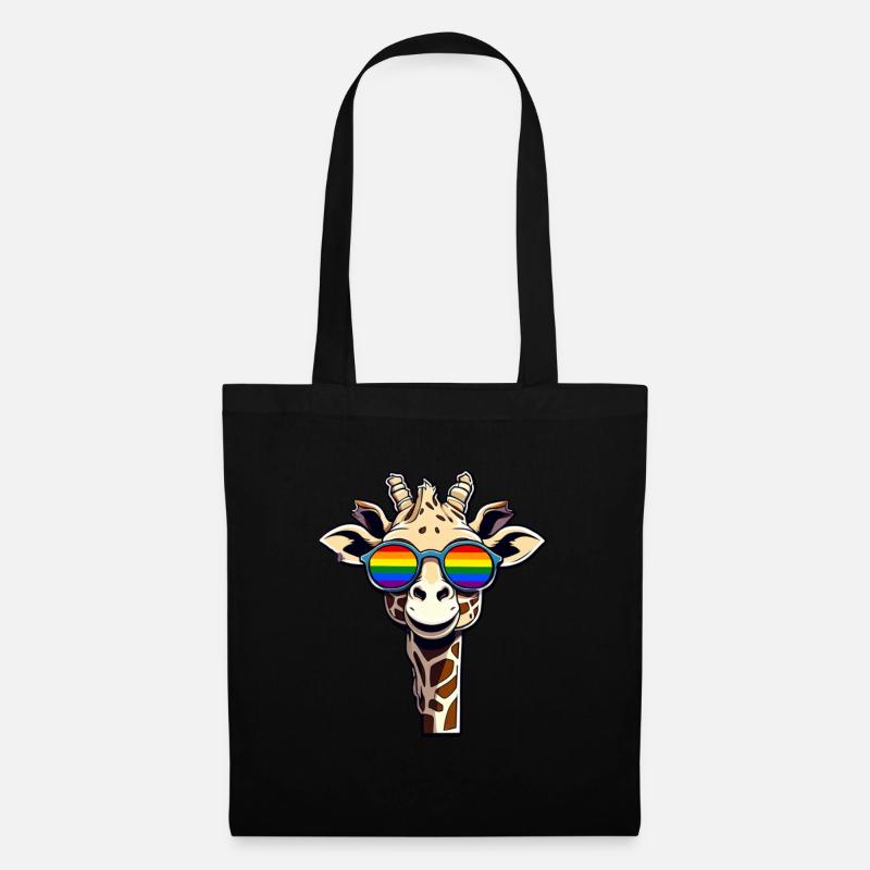 LGBTQ Giraffe Pride Month Sonnenbrille Regenbogen - Stoffbeutel - Schwarz