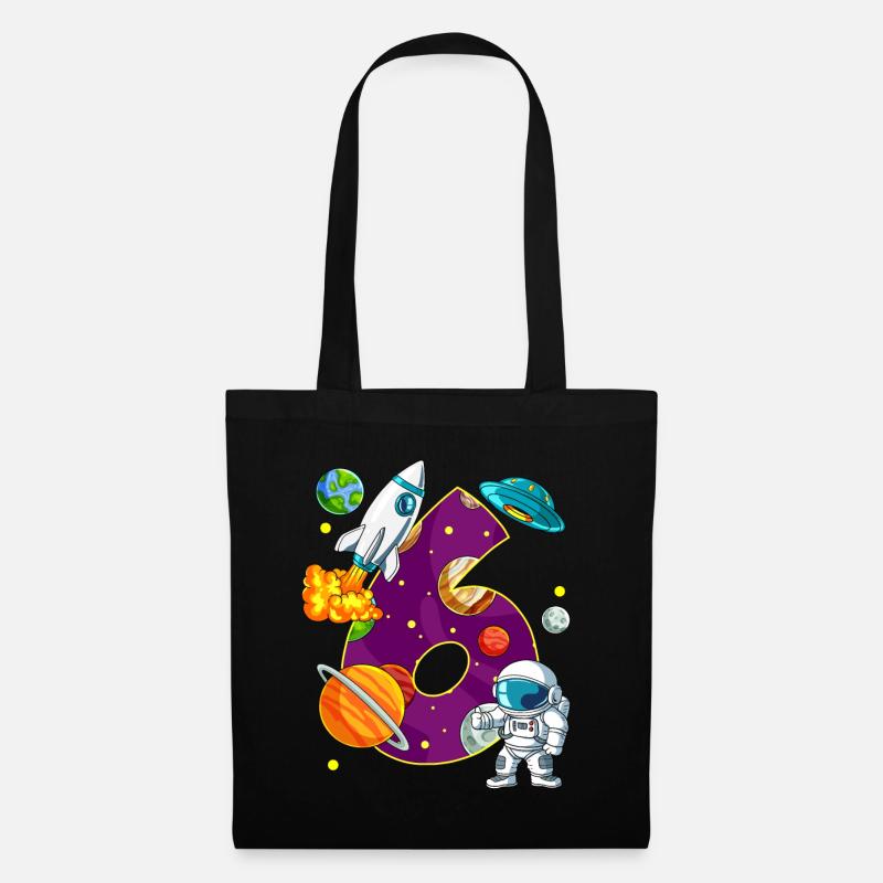 6 Anniversaire Astronaute de l’espace 6 ans - Sac en tissu - noir