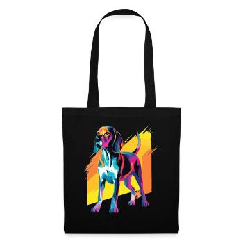 Watercolor Colorful Treeing Walker Coonhound - Tote Bag - black - Front