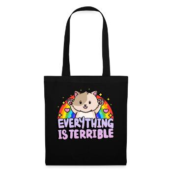 Everything is horrible sarcasm rainbow - Tote Bag - black - Front