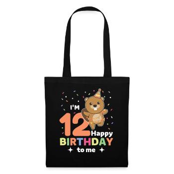 Castor pour les 12 ans pour les enfants de douze ans - Sac en tissu - noir - Devant