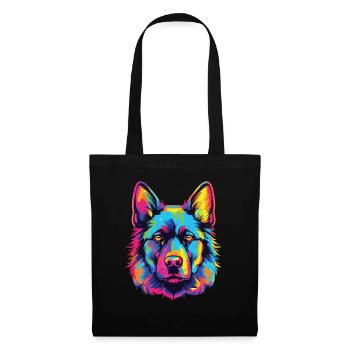 Watercolor Colorful Norwegian Elkhound - Tote Bag - black - Front