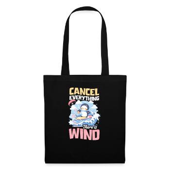 Kite Surf Annuler Tout Il y a du Vent - Sac en tissu - noir - Devant