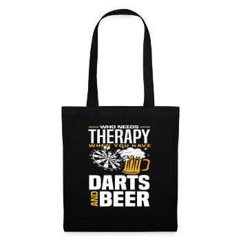 Dart Bier Therapie - Stoffbeutel - Schwarz - Vorne