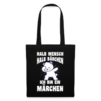 Mi-humain, mi-ours - Sac en tissu - noir - Devant