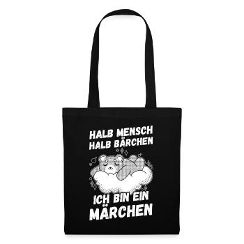 Mi-humain, mi-ours - Sac en tissu - noir - Devant