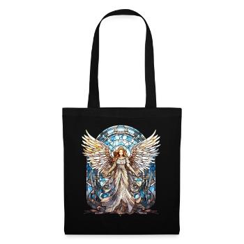 Stained Glass Angel Vintage Mosaic Spiritual - Stoffbeutel - Schwarz - Vorne