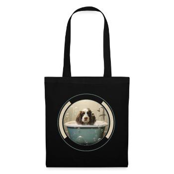 Cute Dog Bathtub Bubbles Pet Groomer Spa Day Gift - Tote Bag - black - Front