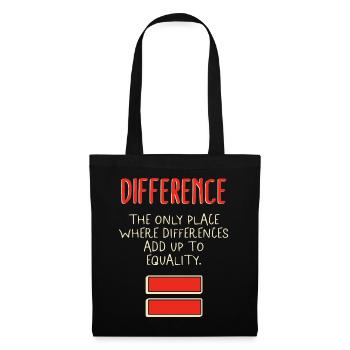 Chemise de mathématiques, différence le seul endroit où - Sac en tissu - noir - Devant