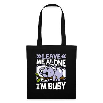 Laisse-moi tranquille, je suis occupé Koalabear Eucalyptus - Sac en tissu - noir - Devant