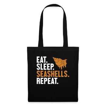 Eat Sleep Seashells Repeat Shell Hunter Seashell - Stoffbeutel - Schwarz - Vorne