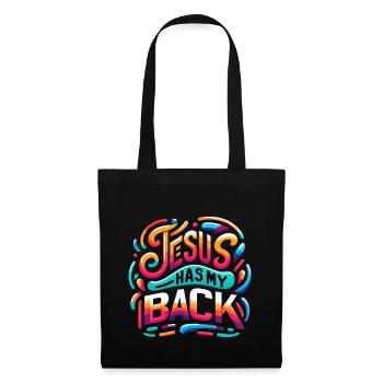 Jesus Has My Back 24 - Stoffbeutel - Schwarz - Vorne