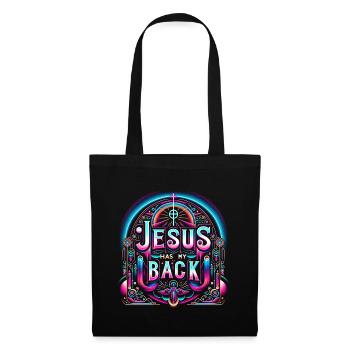 Jesus Has My Back 26 - Stoffbeutel - Schwarz - Vorne