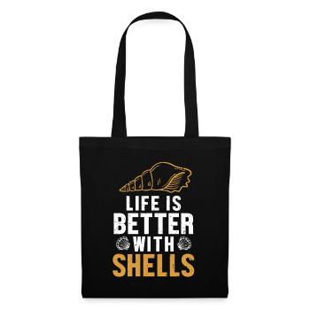 Life is Better with Shells Shell Hunter Seashell - Tote Bag - black - Front