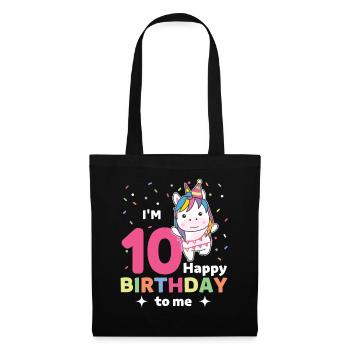 Unicorn 10th birthday for children ten years - Tote Bag - black - Front