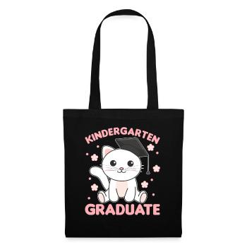Kids Kindergarten graduate Katze Graduation - Stoffbeutel - Schwarz - Vorne
